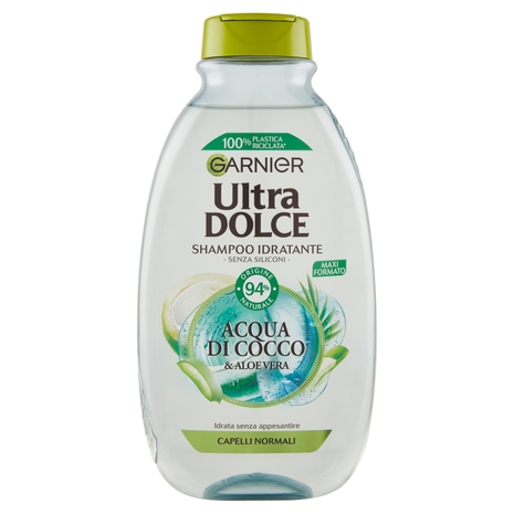 Garnier Ultra Dolce Shampoo Acqua di Cocco & Aloe Vera per capelli ruvidi e disidratati 300 ml